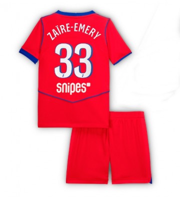 Paris Saint-Germain Warren Zaire-Emery #33 Replica Third Stadium Kit for Kids 2025-26 Short Sleeve (+ pants)